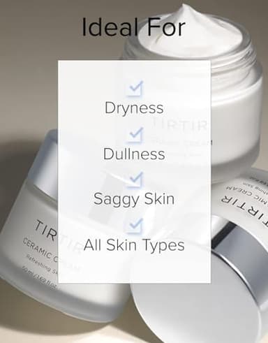 TIRTIR Natural Ceramide Cream | Deep moisturizer for Glass Skin, Polyglutamic acid, Centella Asiatica Extract, Skin barrier, Lightweight, Mild, Nature derived ingredients, Dry skin, Korean skincare - Image 5