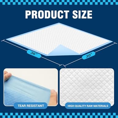 VJJ Dog Pads 100 Pack 30"x36", Dog Pads Extra Large for Pets, Disposable Large Pee Pads for Doggy & Puppy Training Pads, Piddle Pads for Indoor, Outdoor Use - Image 8