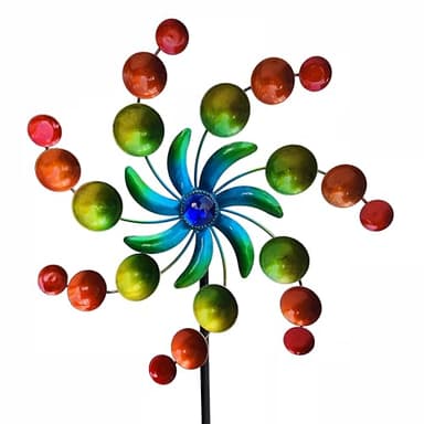 COOZZYHOUR 39" Metal Wind Spinners, Wind Sculptures Garden Stake,Outdoor Windmill for Yard and Garden Lawn Patio Decor - Image 8