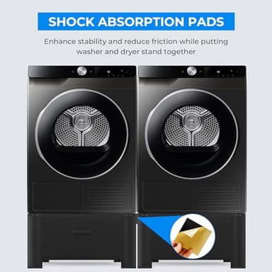MATALDE 29" Washer Dryer Pedestal with Drawer - 2 Pack Laundry Pedestals for Washer and Dryer Stand, Steel Washing Machine Stand Raiser, 14.3'' Height Black - Image 7