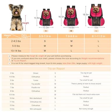 WOYYHO Pet Dog Carrier Backpack Small Dog Front Backpack Ventilated Mesh Dog Travel Back Pack with Safety Belt for Travel Hiking Cycling Outdoor Use (M (5-9 lbs), Rethink Pink) - Image 4