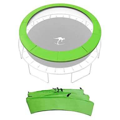Kangaroo Hoppers Universal 8/10/12/14/15FT Trampoline Repalcement Safety Pad，Waterproof Surround Spring Foam Cover for Round Frame (Apple Green, 14FT) - Image 1