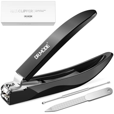 DRMODE Nail Clippers for Men with Catcher, Anti Splash Self-Collecting Finger Nail Clippers Adult with Ergonomics Long Handle, Heavy Duty Mess Free Toenail Clippers Nail Cutter Unique Gifts for Women - Image 1
