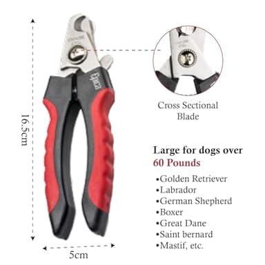Epica Professional Dog Nail Clipper - Dog Nail Trimmer for Large Dogs - Easy and Safe Pets Grooming Clippers - Cat Claw Trimmer with Safety Guard (Large) - Image 2