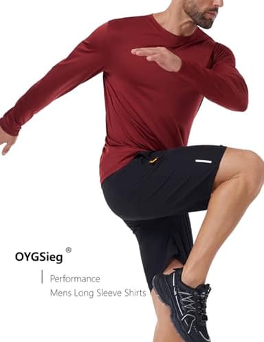 6 Pack Men's Quick Dry Long Sleeve Shirts UPF 50+ UV Sun Protection SPF Moisture Wicking T-Shirt for Casual Workout A2XL - Image 5