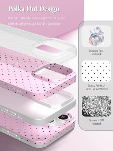 Minyii Compatible with iPhone 14 Pro Max Case, with Polka Dot Aesthetics Design Simple Case for Women Girl, Cute Fashion Soft TPU Slim Protection Phone Case for iPhone 14 Pro Max 6.7'' - Pink - Image 3
