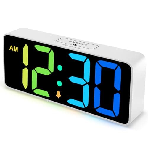 DreamSky Large Digital Alarm Clock Big Numbers for Seniors & Visually Impaired, RGB 9 Inches Desk Clock for Bedroom, Dimmable Jumbo Display, USB Ports, Loud Alarm for Heavy Sleepers, Adjustable Volume - Image 1