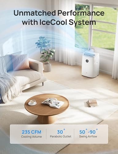 Dreo Portable Air Conditioners, 8000 BTU ASHRAE (5000 BTU DOE) Smart AC Unit for Bedroom with Drainage-free Cooling, 45dB Quiet, APP/Voice/Remote, Portable AC for Room Indoors, AC318S - Image 10
