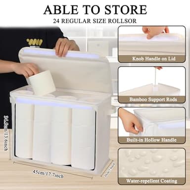 Rlosjin Large Shelf Storage Baskets | Fabric Closet Organizers and Storage Bins with Handles for Home Organization | Decorative Foldable Baskets for Organizing Clothes, Toys, Nursery - Image 3