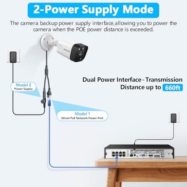 OOSSXX (4K/8.0 Megapixel & 130° Ultra Wide-Angle) 2-Way Audio PoE Outdoor Home Security Camera System Wired Outdoor Video Surveillance IP Cameras System - Image 4