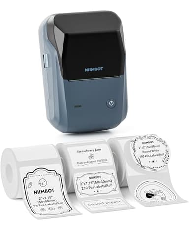 NIIMBOT B1 Label Maker Machine with Tape, Label Printer with 3 Rolls Stickers, 50x30mm/50x80mm White Label /50x50 Round Paper for Office Supplies, Home, Business - Image 9