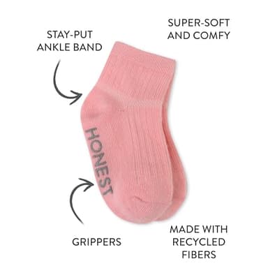 HonestBaby Multipack Cozy Socks Sustainably Made for Infant, Newborn Baby, Toddler, Kids Boys, Girls, 10-pack Pink Sunset, 0-6 Months - Image 4