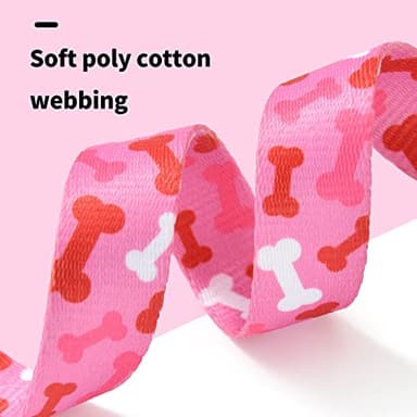 Mile High Life Nylon Puppy Dog Collar Nylon w Cute Patterns Lightweight Girl Boy Collar for Small/Medium/Large Dogs (Pink Bone, Medium Neck 13"-17") - Image 4