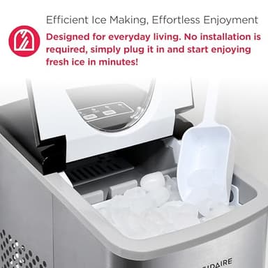 Frigidaire 26 Lbs per Day Portable Compact Maker, Ice Making Machine, Stainless, Medium - Image 6