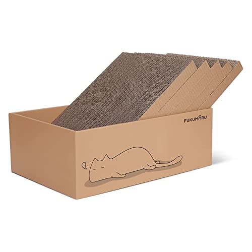 FUKUMARU 5 PCS Cat Scratching Boards, 11.4 Inch Width Ex-Large Cat Scratcher Box, Reversible Cardboard Scratchers for Indoor Cats, Cat Scratch Box for Large, Medium and Small Cats, Protect Furniture - Image 1