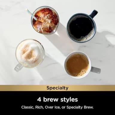 Ninja Pod & Grounds Specialty XL Single-Serve Coffee Maker, K-Cup Pod Compatible, Brews Grounds, Compact Design, Built-In Milk Frother, 68-oz. Reservoir, 6oz. Cup-24oz. Mug Sizes, Denim Blue, PB055ABL - Image 4