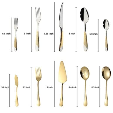 Silverware Set with Serving Utensils Stainless Steel Flatware Set for 4 Include Fork Knife Spoon Cutlery Utensil Set for Home Kitchen Restaurant - Image 2