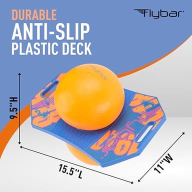 Flybar Pogo Trick Ball for Kids, Trick Bounce Board for Boys and Girls Ages 6+, Up to 160 lbs, Includes Pump, Easy to Carry Handle, Durable Plastic Deck Indoor, Outdoor Toy Pogo Jumper (Blue Dawn 2) - Image 4
