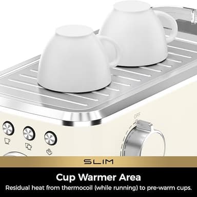 CHULUX Slim Espresso Machine with Milk Frother Steam Wand, 20 Bar Professional Italian Pump Espresso Coffee Machine for Home Cappuccino & Latte Maker, Creamy - Image 7