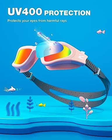 ZIONOR Kids Swim Goggles, G1MINI SE Anti-Fog Swimming Goggles for Kid Child 6-14 - Image 2