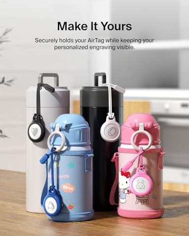 Belkin Apple Airtag Secure Holder With Strap - Apple Air Tag Keychain - Airtag Holder With Strap For Key Ring - Airtag Keychain Accessories - Scratch Resistant Airtag Case With Raised Edges - Black - Image 7