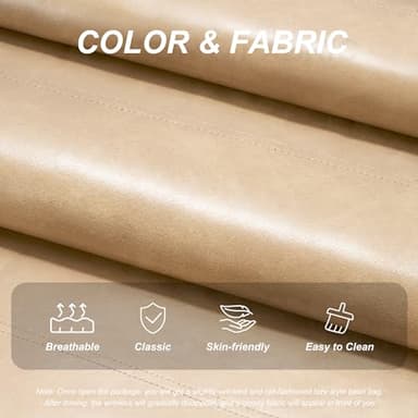 Hobestluk Giant Bean Bag Chair Lazy Floor Sofa, Memory Foam Fireside Sofa for Adults, Big Beanbag Faux Leather Armless Chair for Living Room Bedroom Dorm Office (Khaki, Single) - Image 5