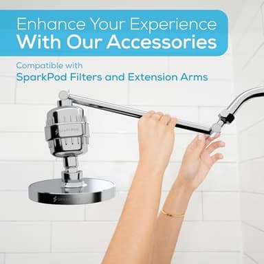SparkPod Shower Head - High Pressure Rain - Premium Quality Luxury Design - 1-Min Install - Easy Clean Adjustable Replacement for Your Bathroom Shower Heads (Luxury Polished Chrome, 6 Inch Round) - Image 6