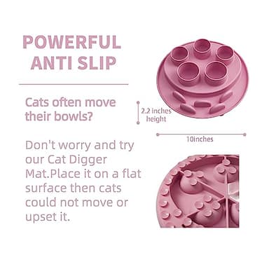 Puzzle Feeder Mat, Slow Feeder for Good Cat Eating Habits, Interactive Cat Toys, Pink - Image 2
