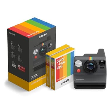 Polaroid Now 3rd Generation I-Type Instant Camera + Film Bundle - Now Black Camera + 16 Color Photos (6560) - Image 1