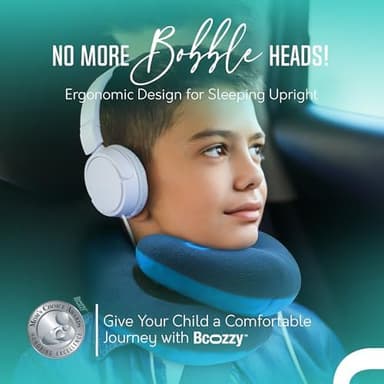 BCOZZY Kids Travel Neck Pillow (8-12 Y/O) – Patented Soft Child Pillow for Head & Chin Support in Car, Airplane, and Road Trip Sleeping. Adjustable Size. Carry Bag. Fully Washable. Medium, Pink - Image 4