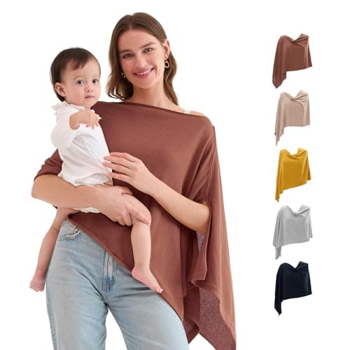 Momcozy Nursing Cover for Breastfeeding, Soft Privacy Poncho, Multi-Use Nursing Shawl, Portable Breast Feeding Covers for Women, Includes Laundry Bag (Rose Taupe) - Image 1