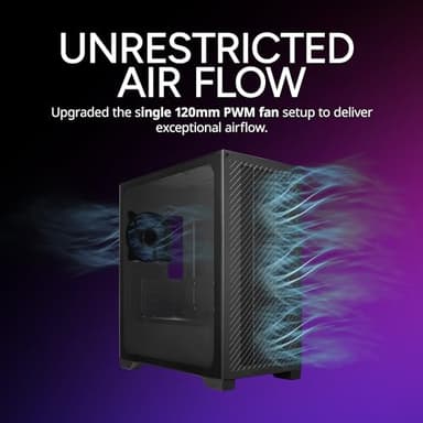 Cooler Master Elite 301 Lite Micro-ATX High Airflow Minimalist PC Case, 365mm GPU Max, Compatible RTX 5080|RX 7090 XT, 280mm AIO Max, Type C, Tempered Glass, 120mm PWM Fan, Intakes Grill - Image 6