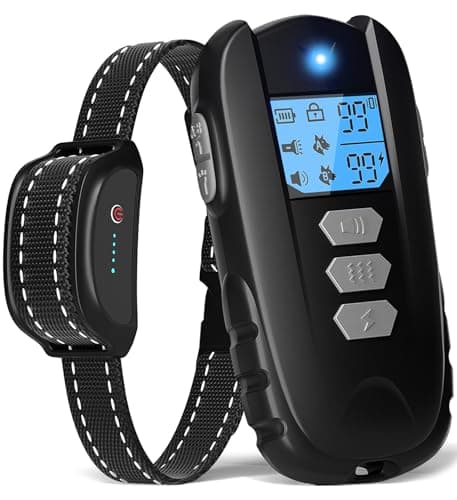 Dog Training Collar with Remote - Waterproof Shock Collar for Dogs Adjustable Levels (1-99) Beep Vibration Shock Flashlight Rechargeable Dog E Collar for Training Small Medium and Large Dogs Black - Image 1