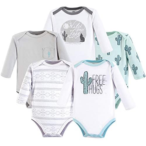 Yoga Sprout Cotton Bodysuit, 5 Pack, Free Hugs, 9-12 Months