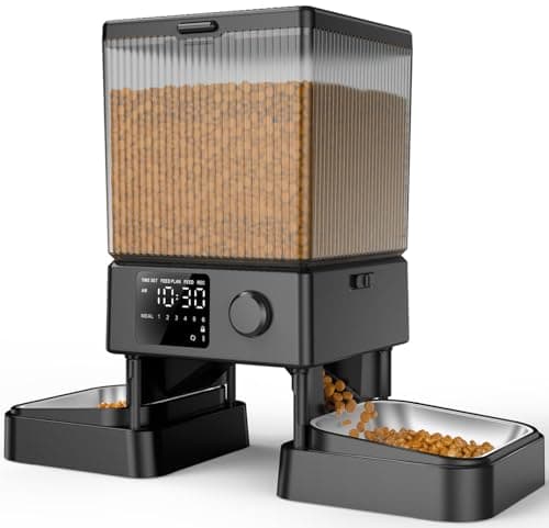 oneisall Automatic Cat Feeder for 2 Cats, 20 Cups/5L Automatic Cat Food Dispenser for Small Pets Indoor, Timed Cat Feeder for Dry Food - Image 1