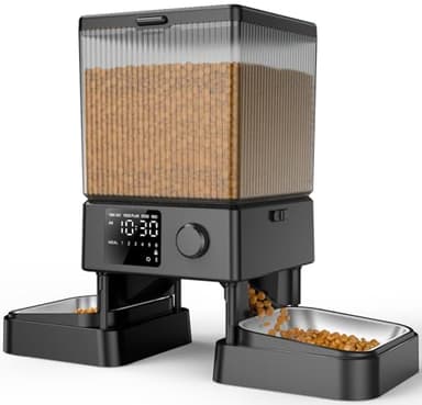 oneisall Automatic Cat Feeder for 2 Cats, 20 Cups/5L Automatic Cat Food Dispenser for Small Pets Indoor, Timed Cat Feeder for Dry Food - Image 1