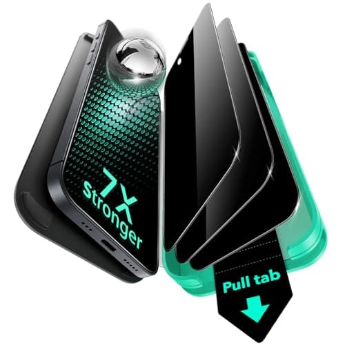 ESR 3 Pack 9H+ Glass for iPhone 16 Pro Privacy Screen Protector, [Military Grade Shatterproof & Longest Durable] Armorite Anti-spy Tempered Glass with UltraFit Tray - Image 1