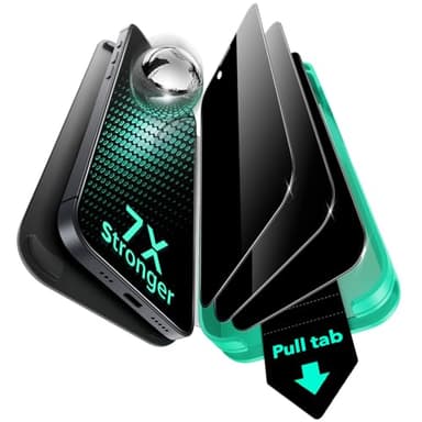 ESR 3 Pack 9H+ Glass for iPhone 16 Pro Privacy Screen Protector, [Military Grade Shatterproof & Longest Durable] Armorite Anti-spy Tempered Glass with UltraFit Tray - Image 1