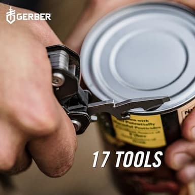 Gerber Gear Truss 17-in-1 EDC Needle Nose Pliers Multi tool - includes Pocket Knife, Screwdriver, and Bottle Opener Accessories - Gifts for Men, Fishing and Camping Gear - Gray with Standard Sheath - Image 5
