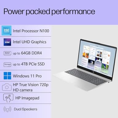 HP Laptop Computer 15.6" FHD for Student Home and Business, Intel 4-Core Processor (Beat i3-1115G4), 32GB DDR4 RAM, 1TB PCIe SSD, WiFi 6E, Bluetooth 5.3, Type-C, HDMI, Windows 11 Pro, BEF-ectoy - Image 2