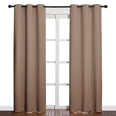 NICETOWN Window Treatment Thermal Insulated Solid Grommet Blackout Curtains/Drapes for Bedroom (1 Pair, 42 by 84 Inch, Cappuccino) - Image 2