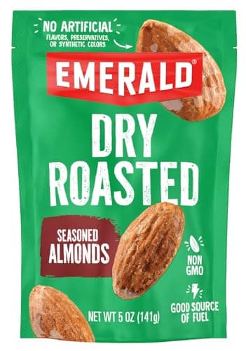 Emerald Nuts Dry Roasted Almonds (1-Pack) | 5 Oz Resealable Bag | Plant-Based Protein, Kosher Certified, Non-GMO | Contains No Artificial Preservatives, Flavors or Synthetic Colors - Image 1