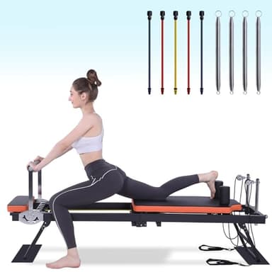 Pilates Reformer,Dpiolrcag Foldable Pilates Machine & Equipment for Home Use and Gym Workout, Suitable for Advanced and Beginners Users, Up to 250 lbs Weight Capacity - Image 1