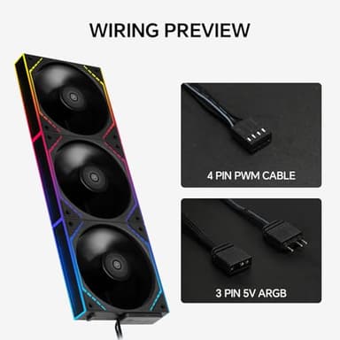 Thermalright TL-M12Q X3 120mm PC Case Cooling Fans, Daisy-Chain | 2000RPM | High Airflow | ARGB | Dual Infinity Mirrors Lighting for Gaming Build(3-Pack) - Image 7