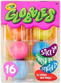 Crayola Globbles Squish Toys (16ct), Christmas Stocking Stuffers & White Elephant Gifts, Sticky Stress Ball for Adults & Kids, Squishy Balls, Calming Sensory Toys for Stress Relief - Image 3