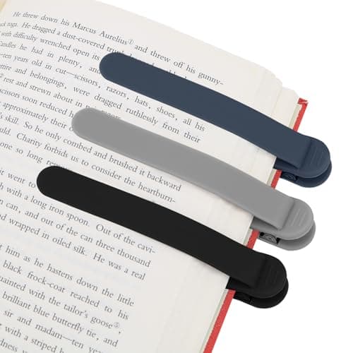 SMUK 3 Pieces Silicone Bookmark, Unique Automatic Bookmarks for Book Lovers Reading Women Men Teens Teachers, Book Mark Book Page Keeper Reading Gifts for Reading Lovers - Image 1