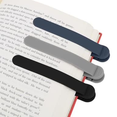 SMUK 3 Pieces Silicone Bookmark, Unique Automatic Bookmarks for Book Lovers Reading Women Men Teens Teachers, Book Mark Book Page Keeper Reading Gifts for Reading Lovers - Image 1