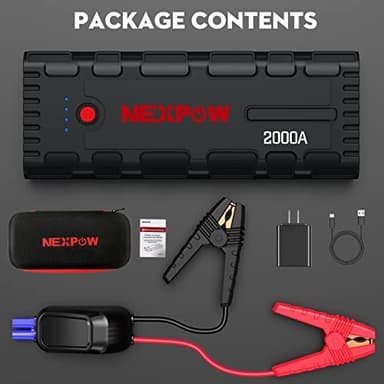 NEXPOW 2000A Battery Jumper Starter Portable, 12V Car Jump Starter, Auto Battery Booster, Lithium Jump Box with LED Light/USB Quick Charge 3.0 - Image 7