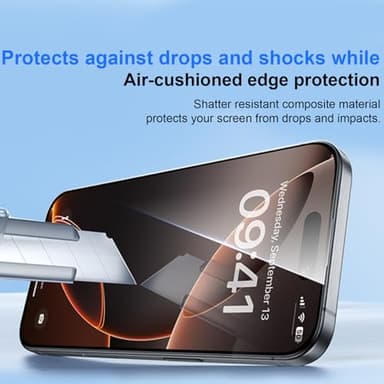 OneFish Privacy Screen Protector for iPhone 15 Pro Max, Full Edge Coverage 6.7" 15 Pro Max, Bubble Free, Easy Installation, Auto Dust-Elimination, 2 Pack - Image 9