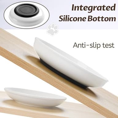 No Spill Cat Bowls,Cat Food Bowl,Anti Whisker Fatigue Healthy Ceramic Cats Dishes Set for Indoor Cats,Shallow Wide Kitten Plates for Food and Water,Non-Slip Silicone Bottom,3 Pack - Image 4